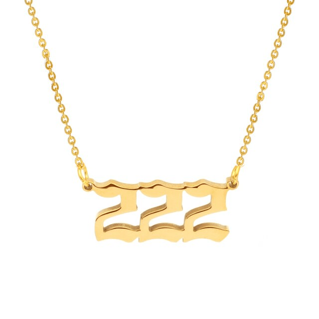 Angel Number Necklace 222 / Gold - Pura Jewels