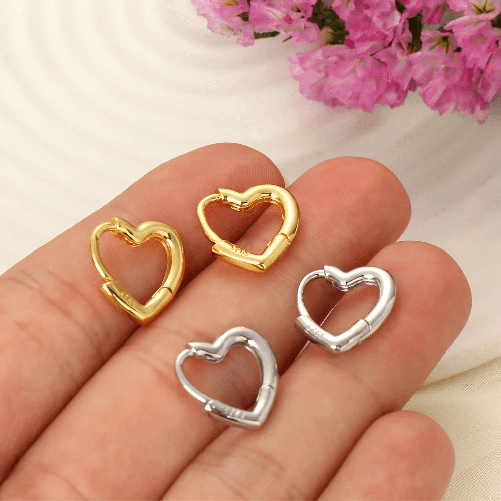 Heart Hoop Earrings - Pura Jewels