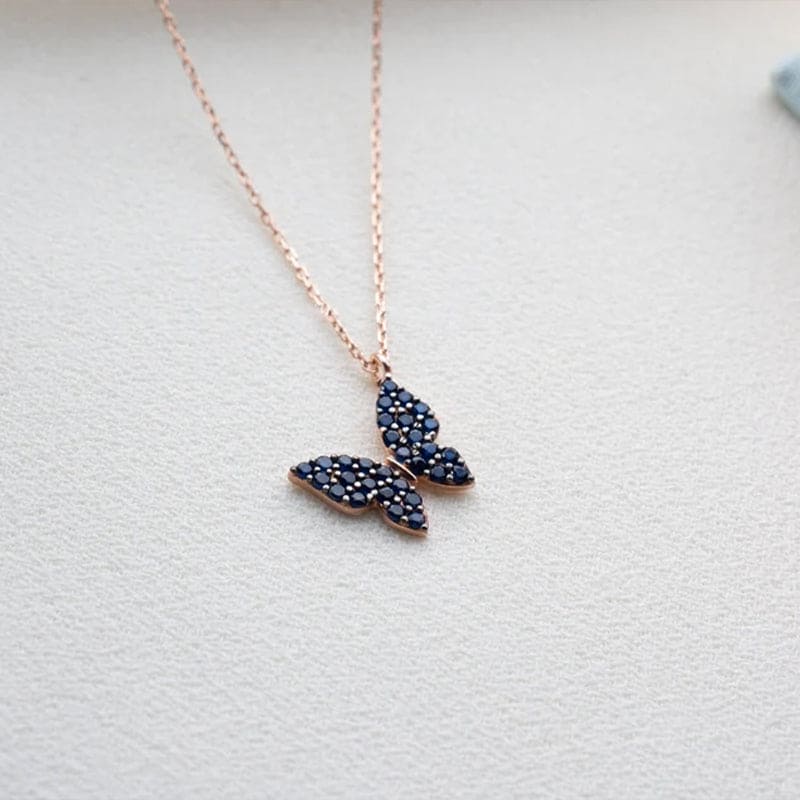 Blue Belle Butterfly Necklace
