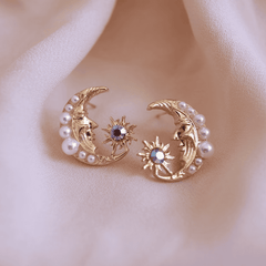 Magical Crescent Moon Clip On Earrings