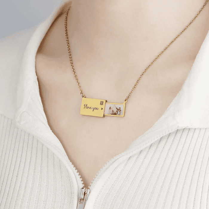 Personalized Photo Envelope Necklace