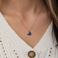 Blue Belle Butterfly Necklace