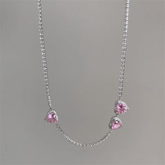 Pink Diamond Heart Necklace