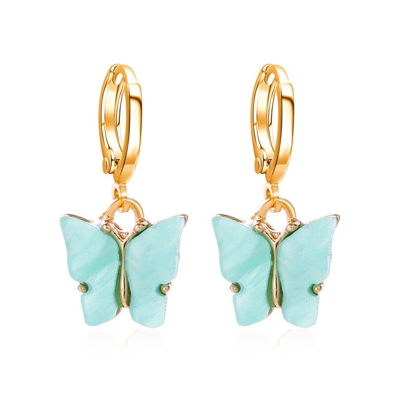 Pearl Butterfly Earrings Turquoise - Pura Jewels