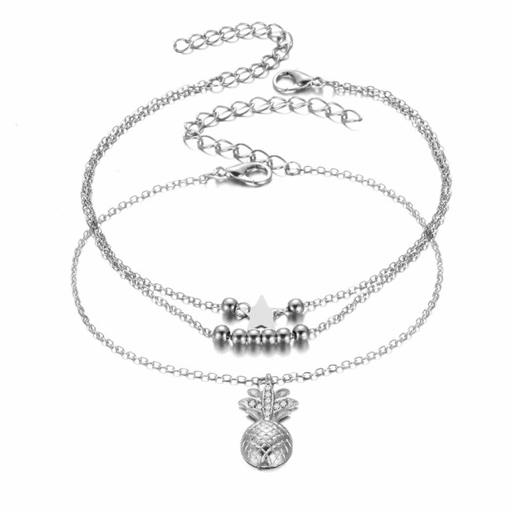 Pineapple Anklet Silver - Pura Jewels