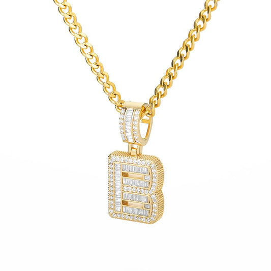 Icey Initial Letter Necklace