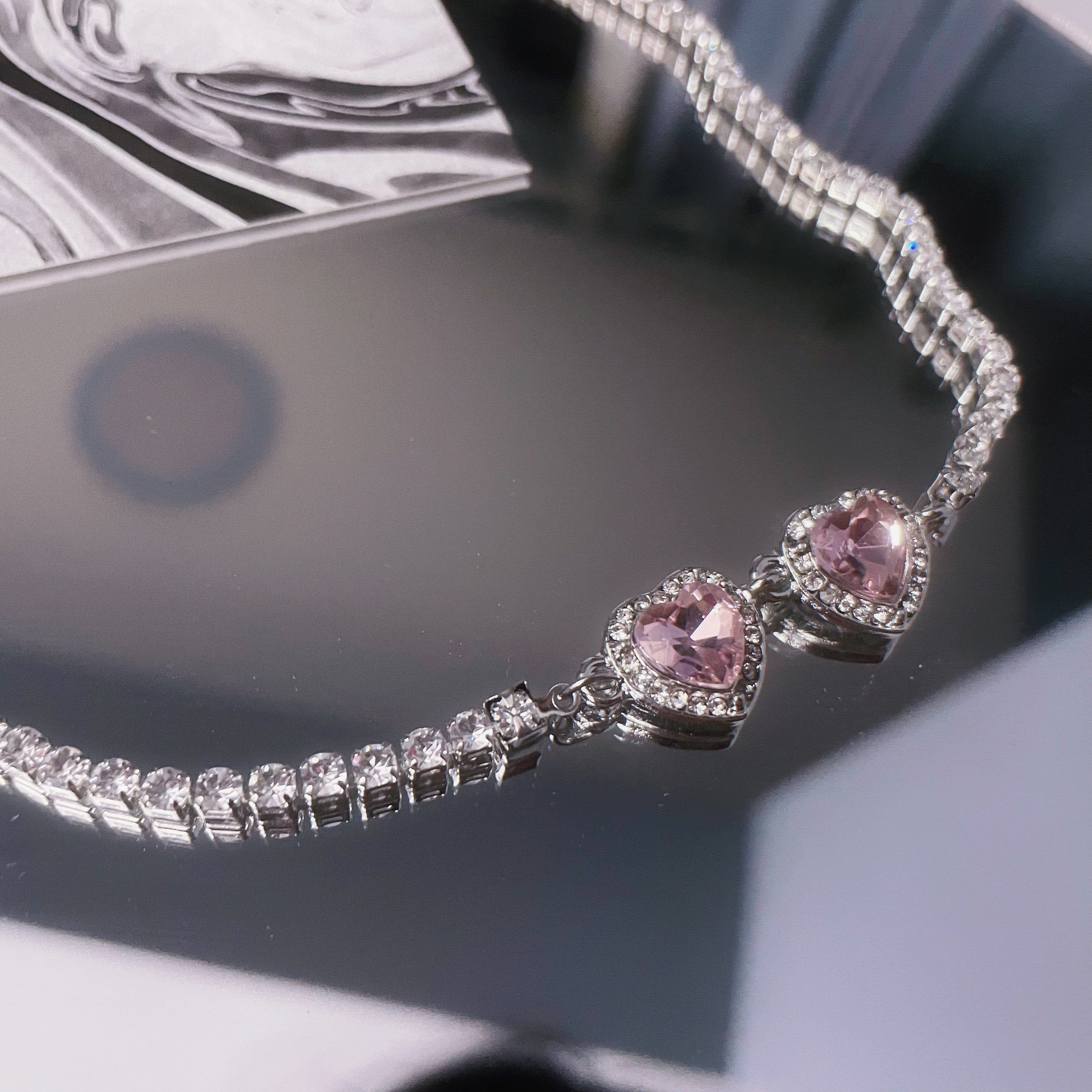 Pink Diamond Heart Necklace