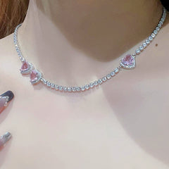 Pink Diamond Heart Necklace