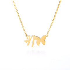 Dainty Butterfly Initial Necklace