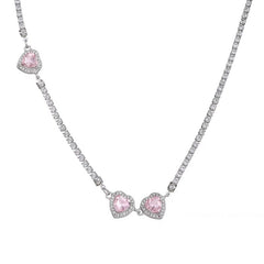 Pink Diamond Heart Necklace