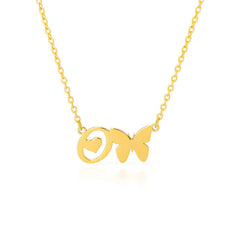Dainty Butterfly Initial Necklace