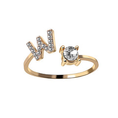 Initial Letter Ring Adjustable / Gold / W - Pura Jewels