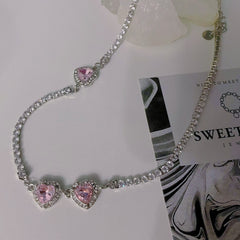 Pink Diamond Heart Necklace