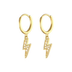 Lightning Drop Earrings Gold - Pura Jewels