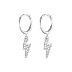 Lightning Drop Earrings Silver - Pura Jewels