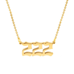 Angel Number Necklace 222 / Gold - Pura Jewels