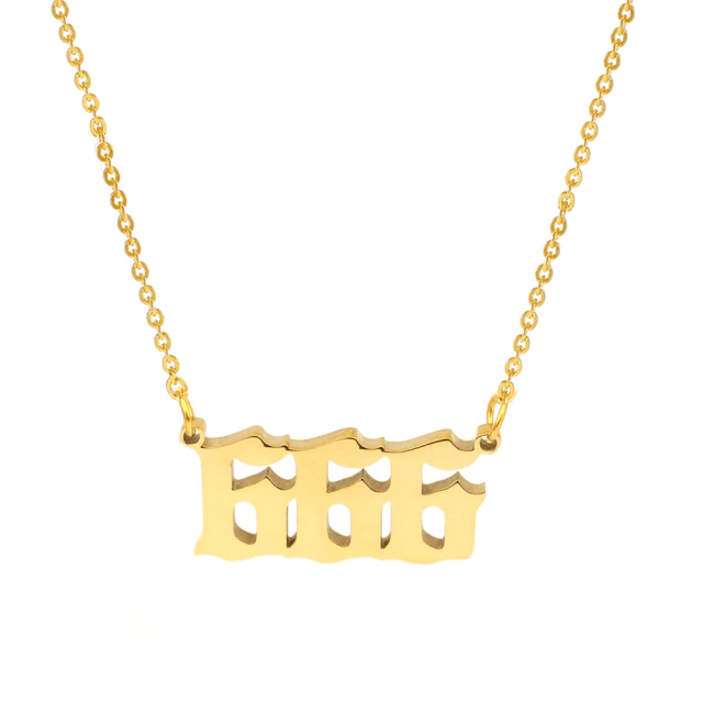 Angel Number Necklace 666 / Gold - Pura Jewels