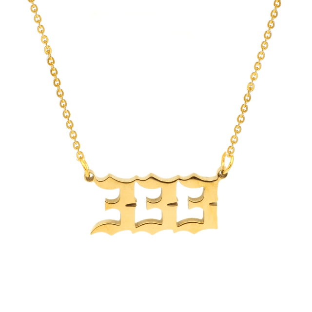 Angel Number Necklace 333 / Gold - Pura Jewels