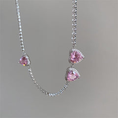 Pink Diamond Heart Necklace