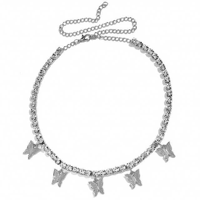 Dainty Butterfly Tennis Necklace