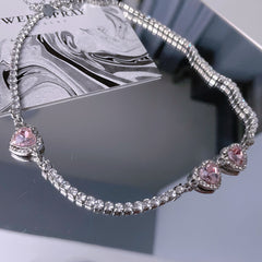 Pink Diamond Heart Necklace