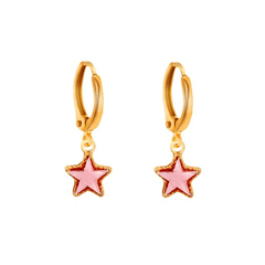 Star Drop Earrings Pink - Pura Jewels