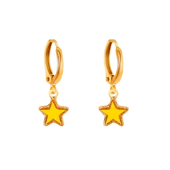 Star Drop Earrings Yellow - Pura Jewels