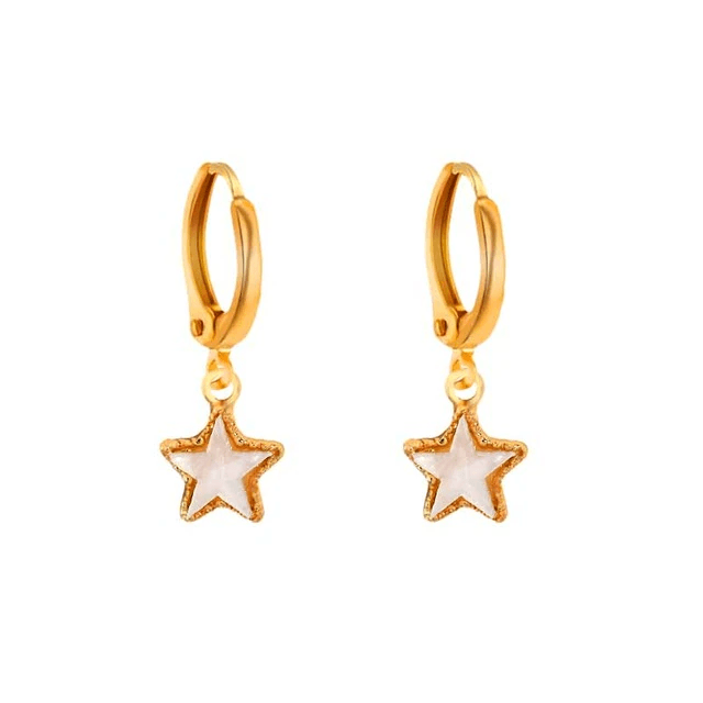 Star Drop Earrings White - Pura Jewels