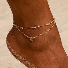 Simple Heart Anklet - Pura Jewels