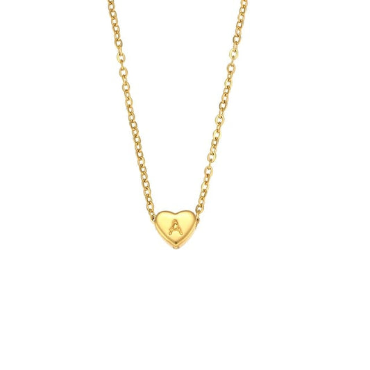 Mini Initial Heart Necklace