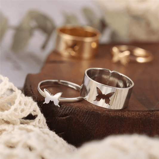 Butterfly Couple Rings - Pura Jewels