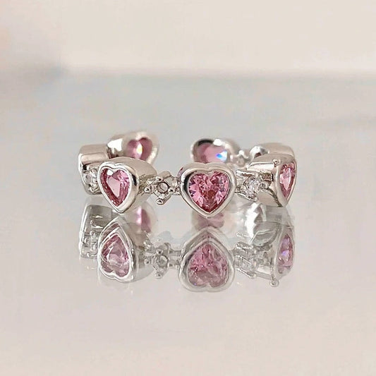 Peony Seven Hearts Ring Adjustable - Pura Jewels