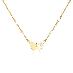 Butterfly Engraved Initial Necklace