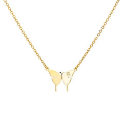 Butterfly Engraved Initial Necklace