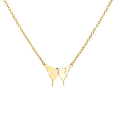 Butterfly Engraved Initial Necklace