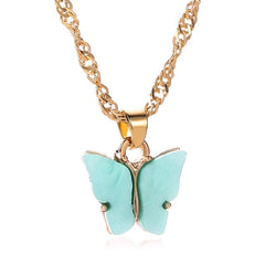 Pearl Butterfly Necklace Turquoise - Pura Jewels