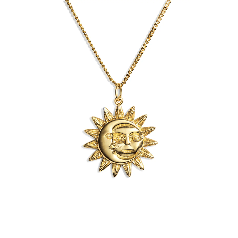 Sun & Moon Necklace Gold - Pura Jewels