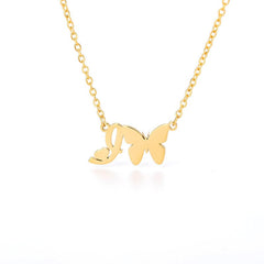 Dainty Butterfly Initial Necklace