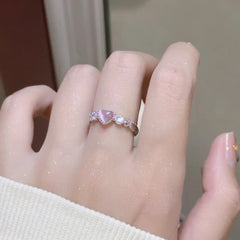 Mini Pearl Heart Ring