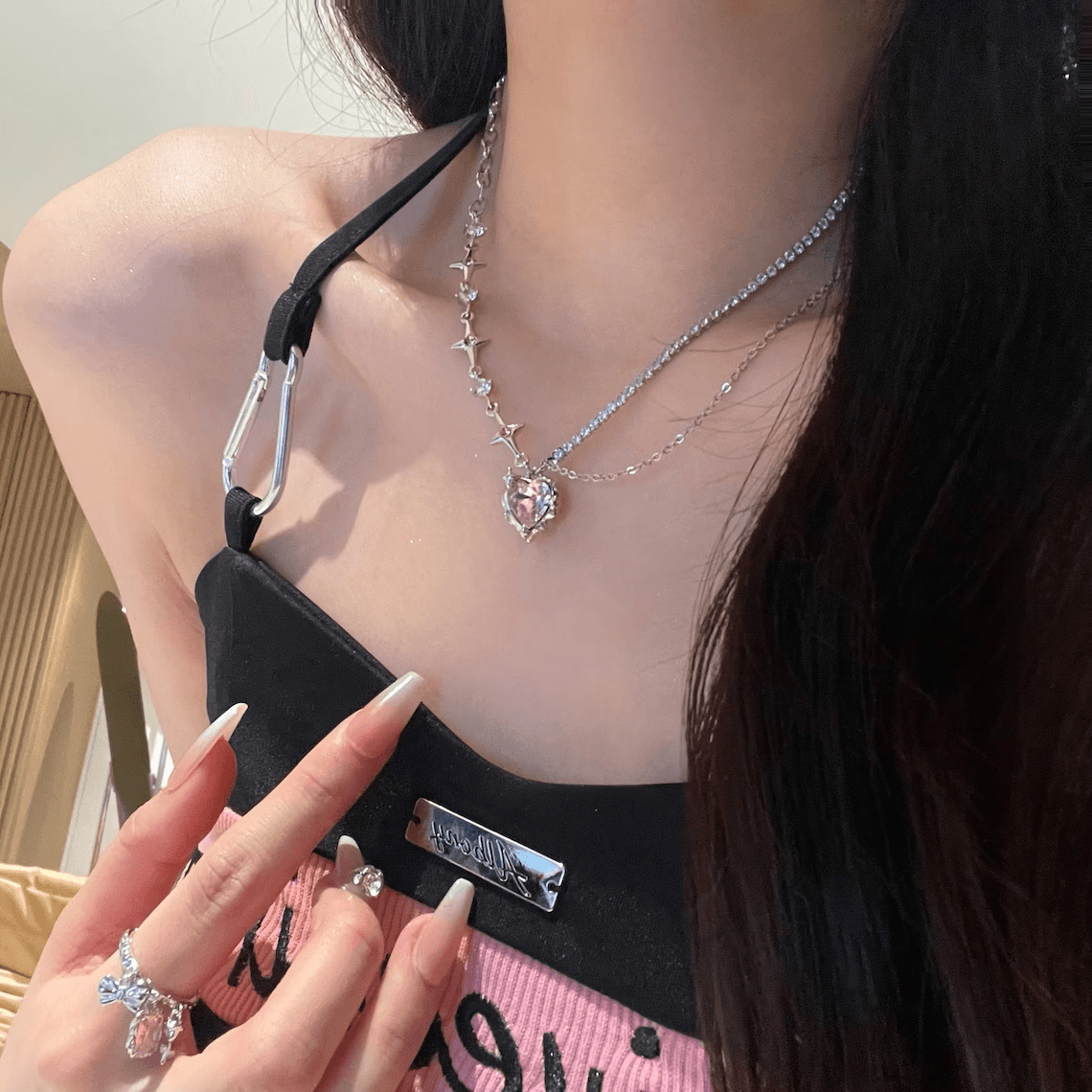 Crystal Heart Necklace - Pura Jewels