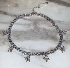 Dainty Butterfly Tennis Necklace