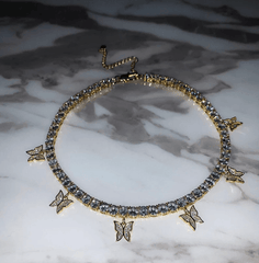 Dainty Butterfly Tennis Necklace