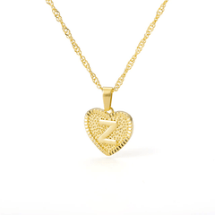 Heart Letter Initial Necklace