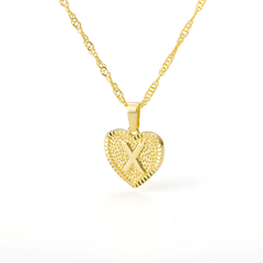 Heart Letter Initial Necklace