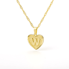 Heart Letter Initial Necklace