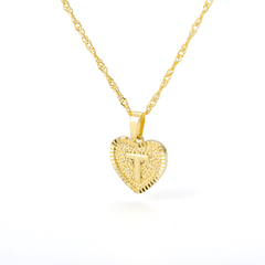 Heart Letter Initial Necklace