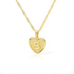 Heart Letter Initial Necklace