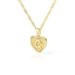 Heart Letter Initial Necklace
