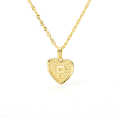 Heart Letter Initial Necklace