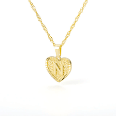 Heart Letter Initial Necklace